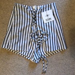 LF The Brand High Waisted Tie Shorts